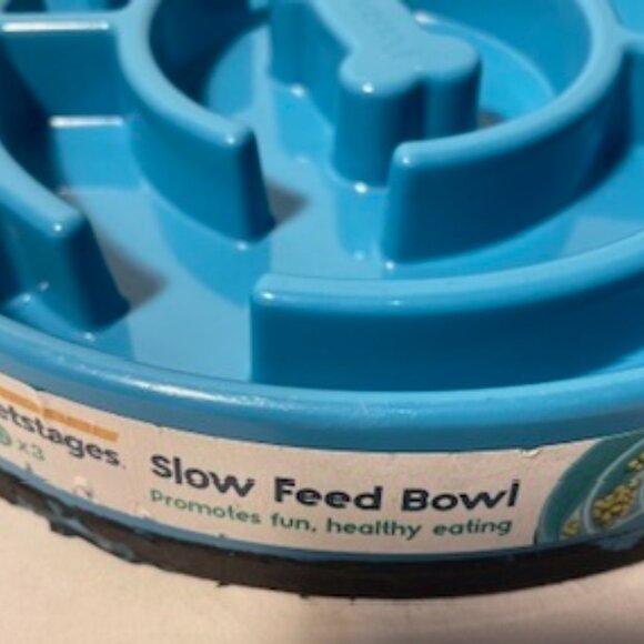 Petstages Slow Fun Feed Dog Bowl, Dishwasher Safe, Blue - Picture 5 of 14